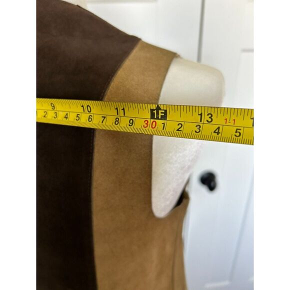 VINTAGE 60's EXCELSIOR Genuine Leather Spain Vest w Tassels Brown Tan Size Med - Picture 14 of 15